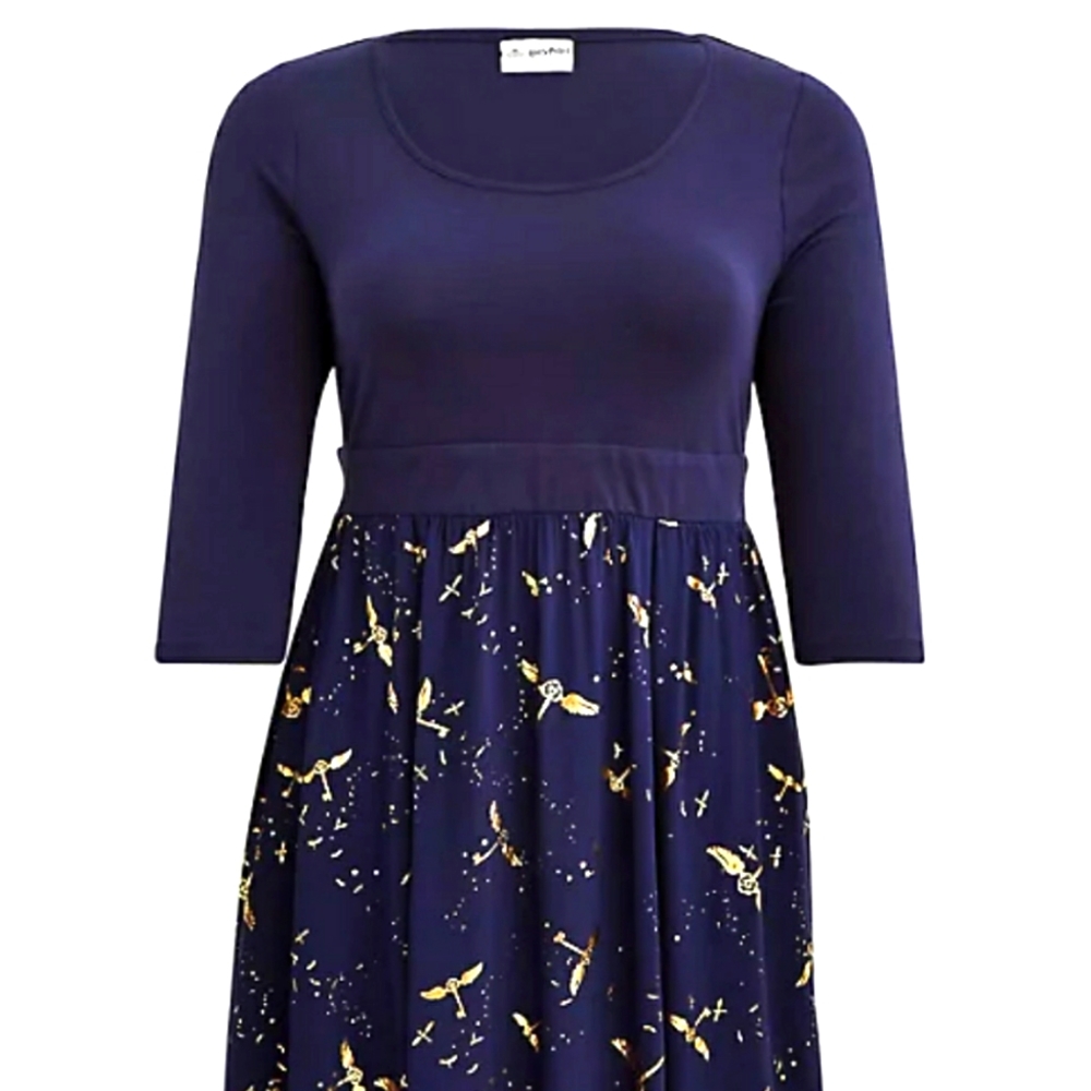 Harry Potter Midi Skater Flying Key Dress Size 12